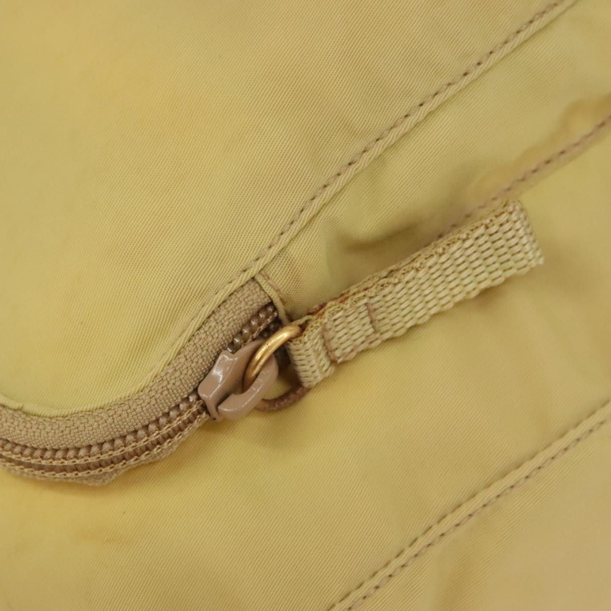 PRADA Shoulder Bag Nylon Beige Auth 101189