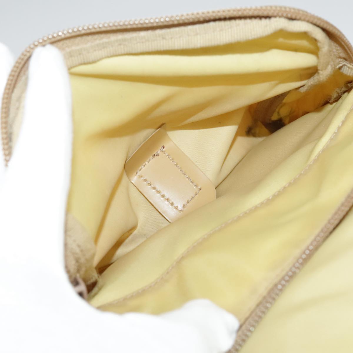 PRADA Shoulder Bag Nylon Beige Auth 101189