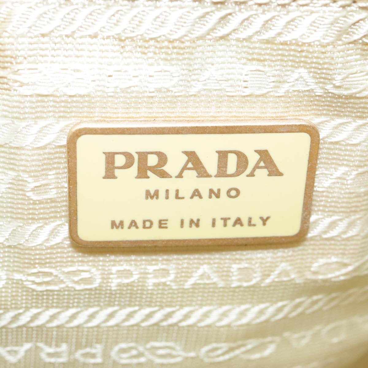 PRADA Shoulder Bag Nylon Beige Auth 101189