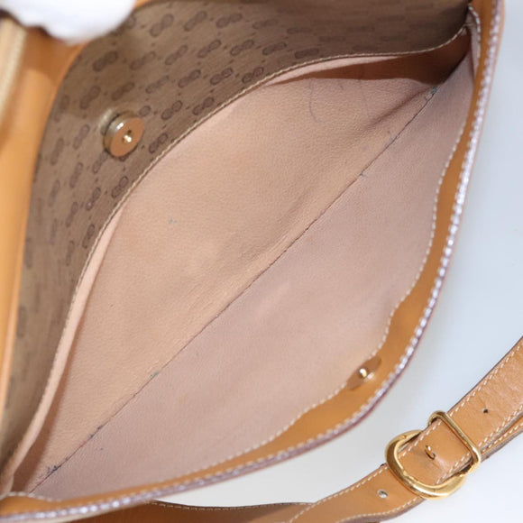 GUCCI Micro GG Supreme Shoulder Bag PVC Leather Beige Gold Auth 101192