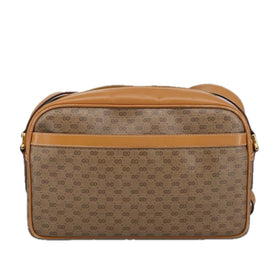 GUCCI Micro GG Supreme Shoulder Bag PVC Leather Beige Gold Auth 101192 - 0