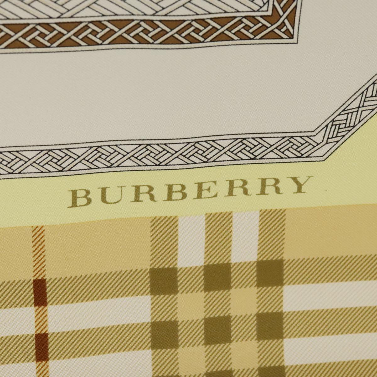 BURBERRY Scarf Silk Beige Auth 101193