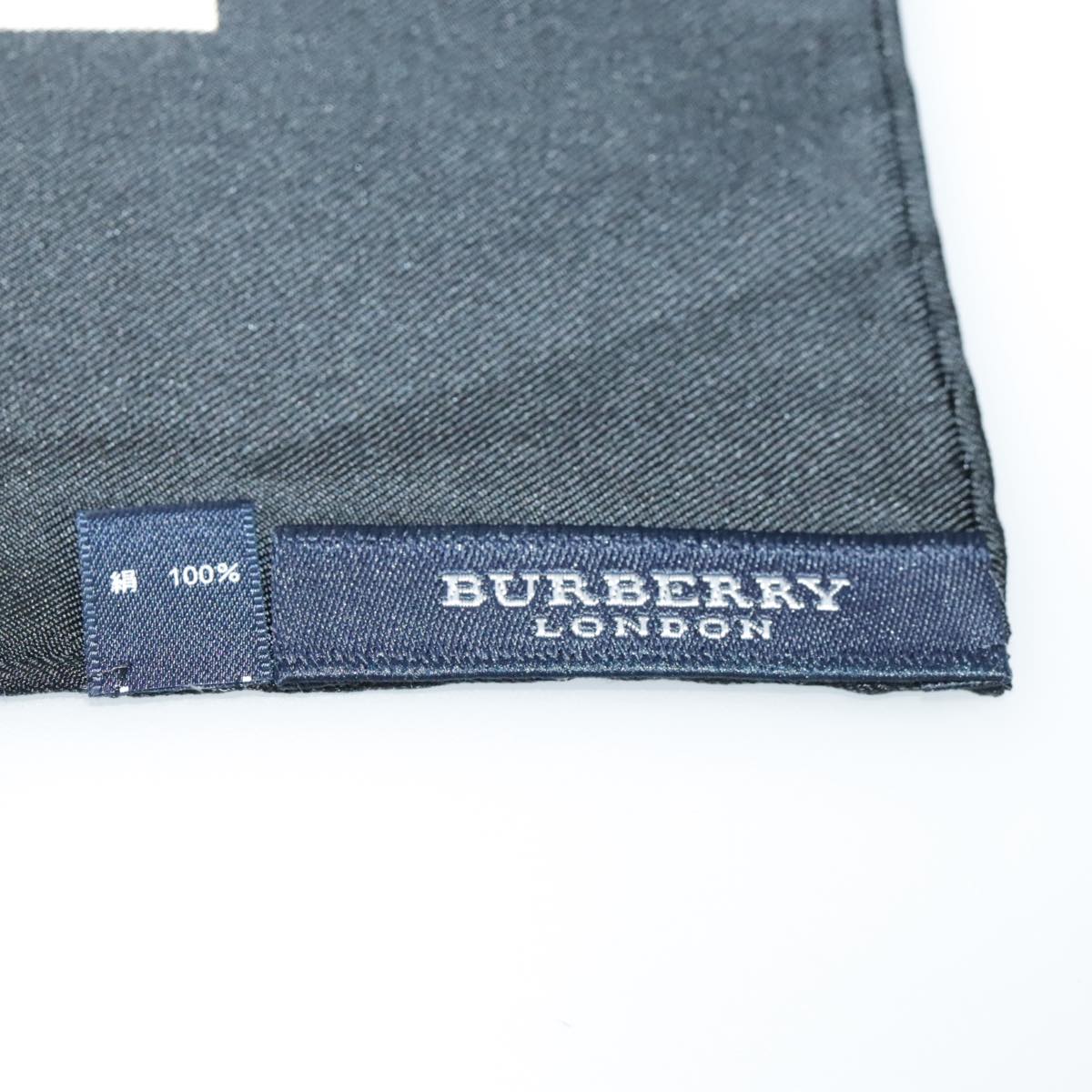 BURBERRY Scarf Silk Beige Black Auth 101194