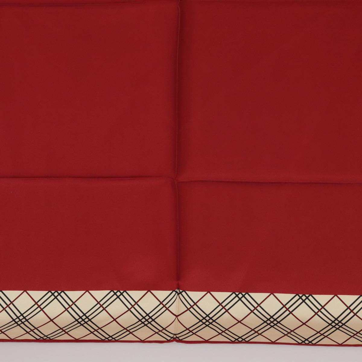 BURBERRY Scarf Silk Red Beige Auth 101198