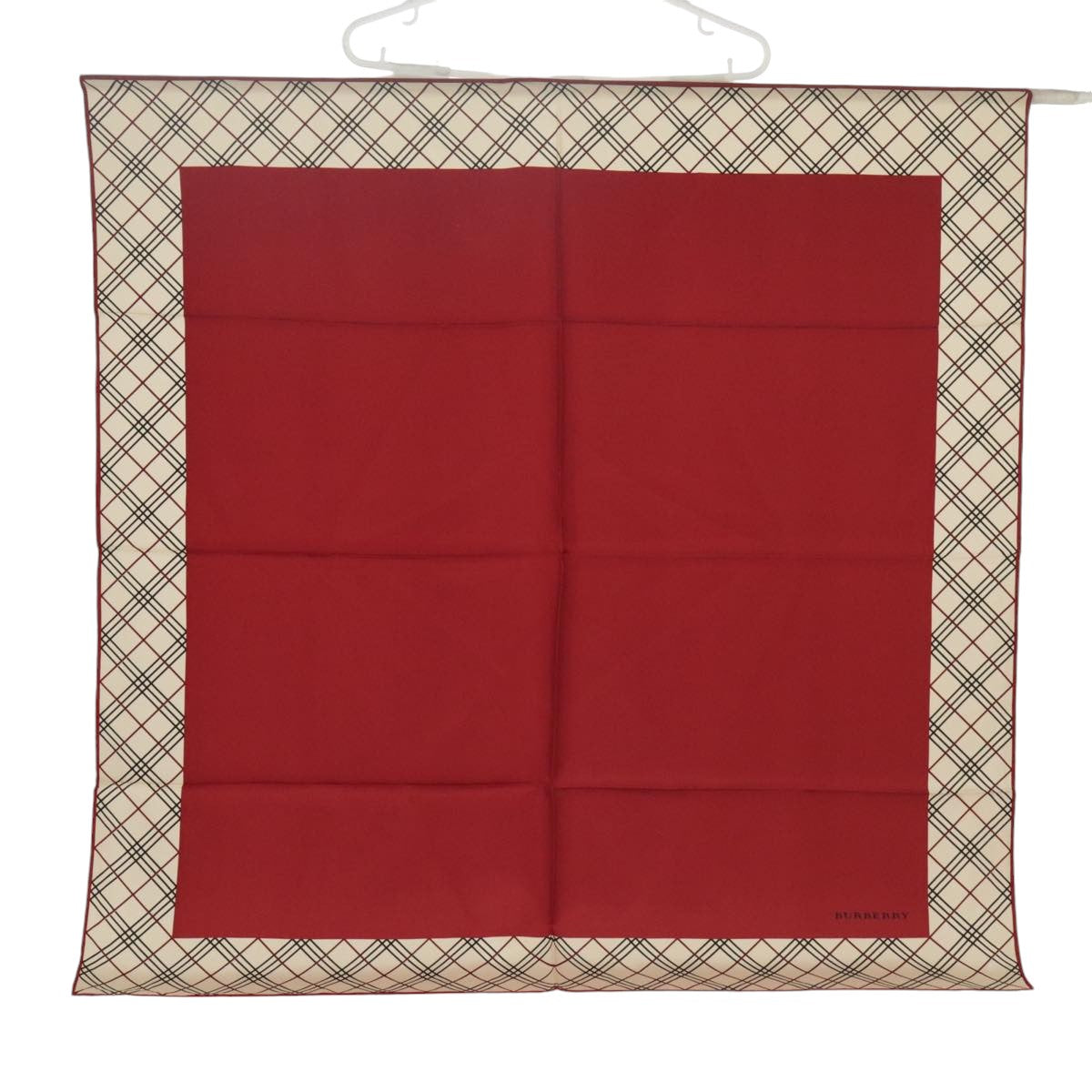 BURBERRY Scarf Silk Red Beige Auth 101198