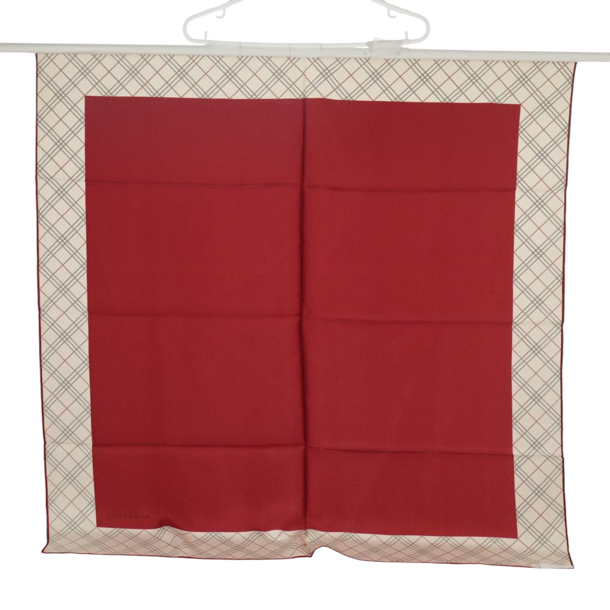 BURBERRY Scarf Silk Red Beige Auth 101198 - 0