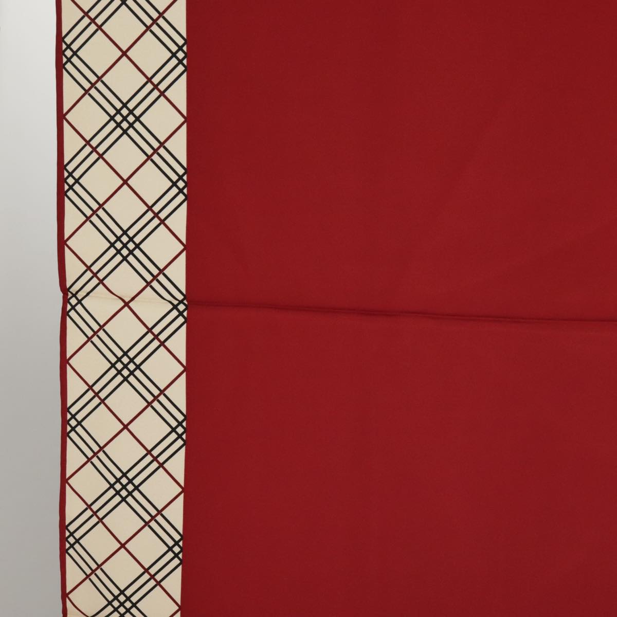 BURBERRY Scarf Silk Red Beige Auth 101198