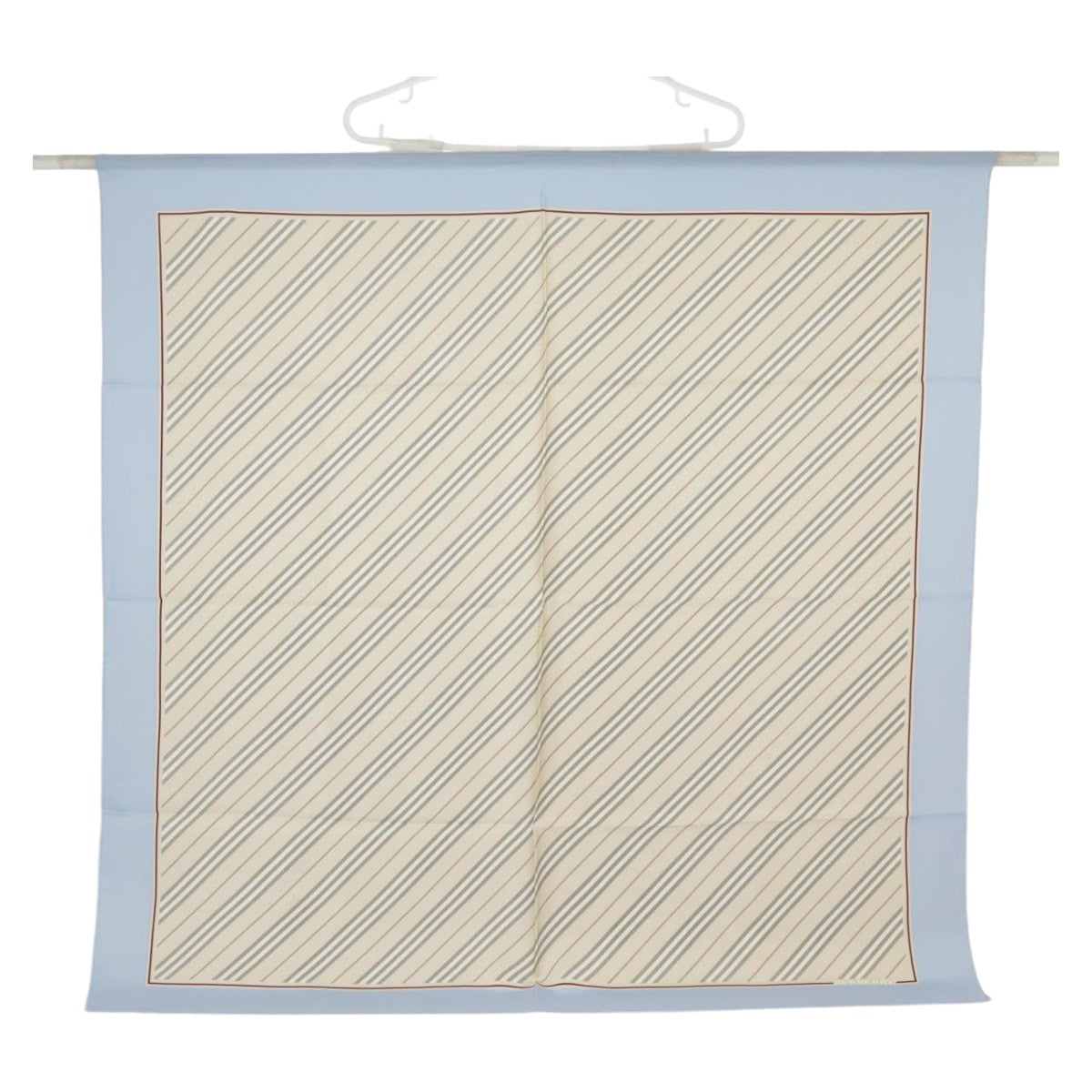 BURBERRY Scarf Silk Light Blue Beige Auth 101200