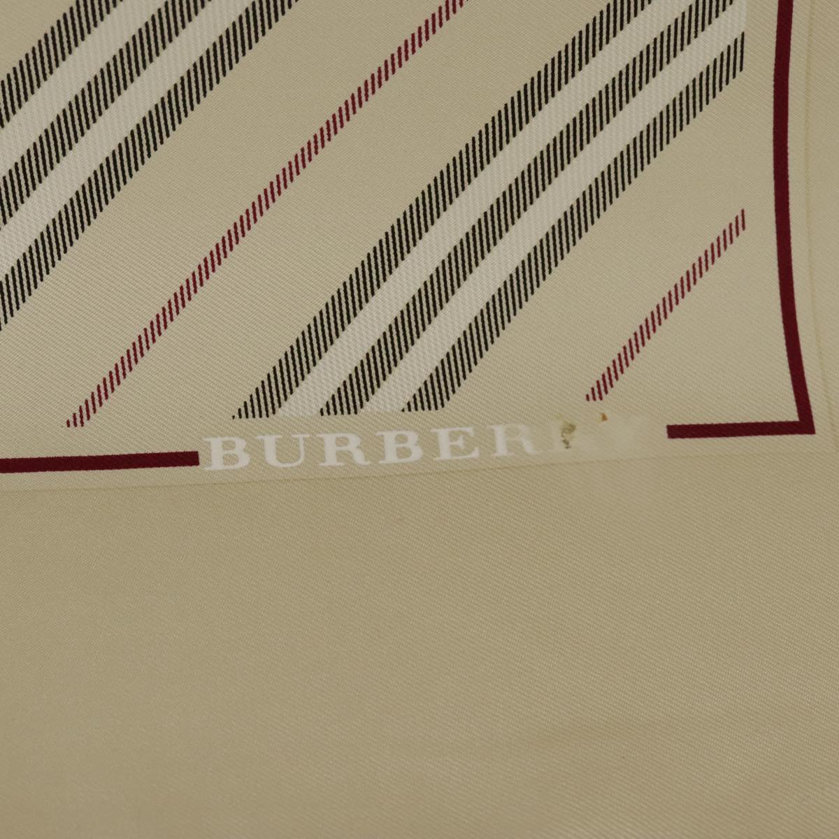 BURBERRY Scarf Silk Beige Auth 101201