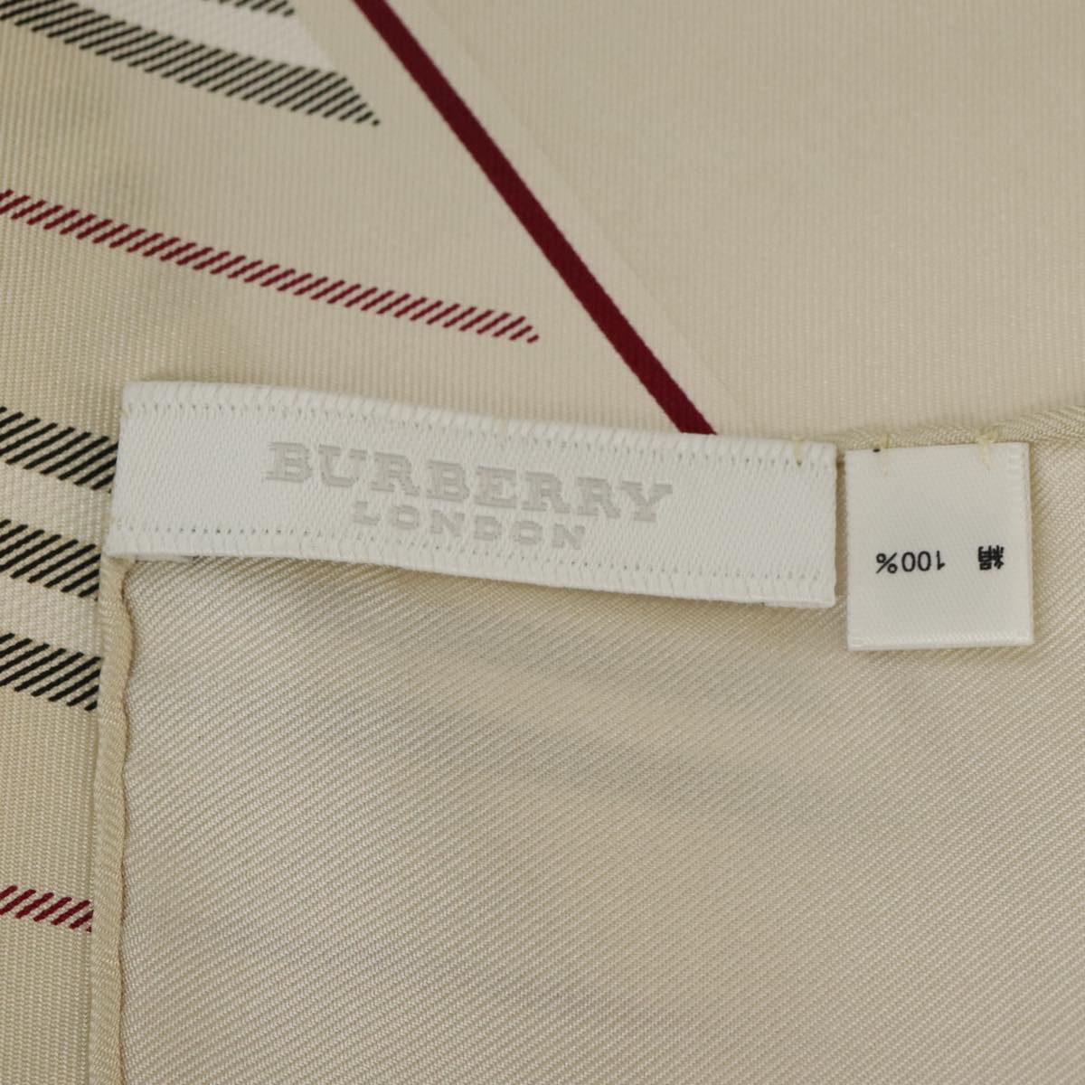 BURBERRY Scarf Silk Beige Auth 101201