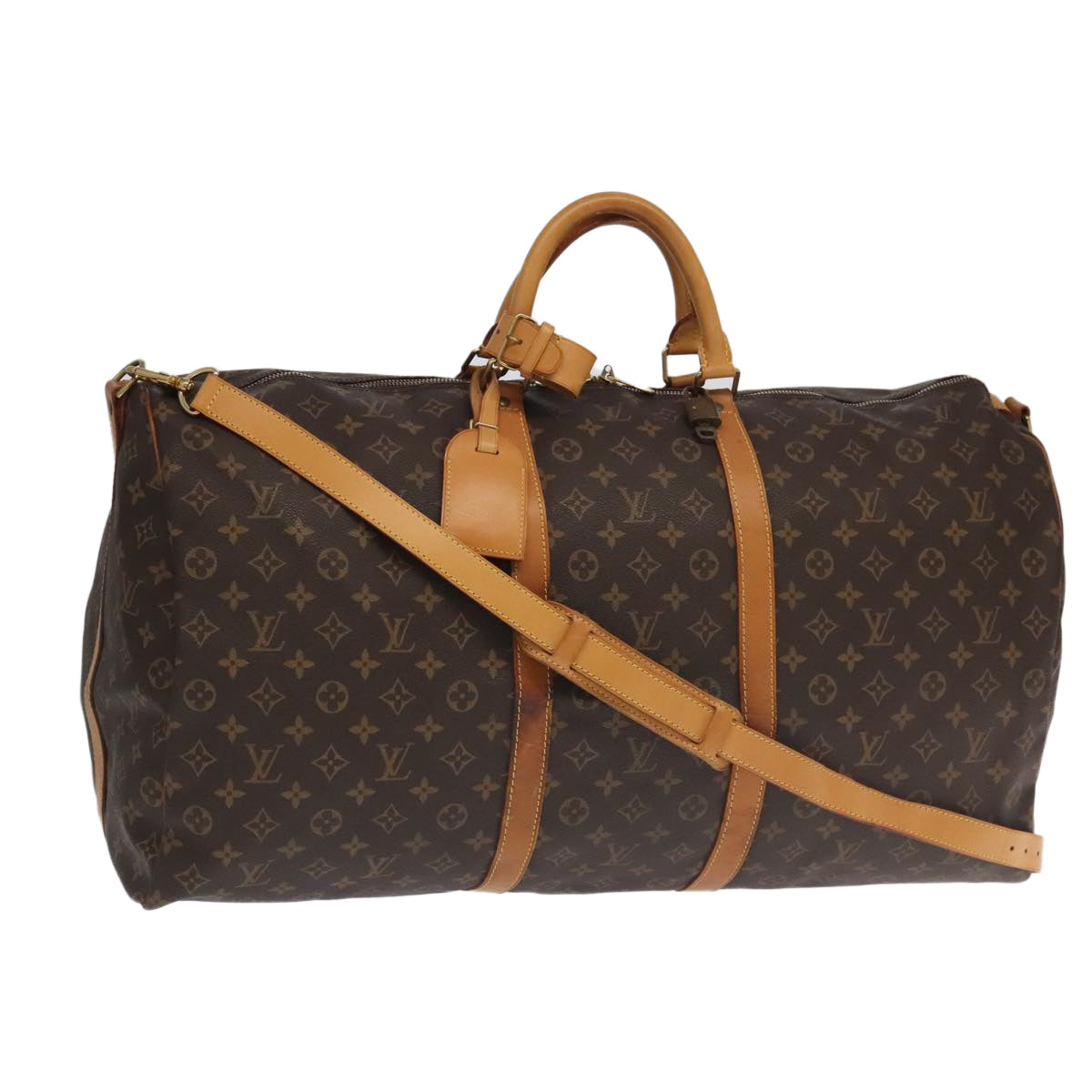 LOUIS VUITTON Monogram Keepall Bandouliere 60 Boston Bag M41412 LV Auth 100996