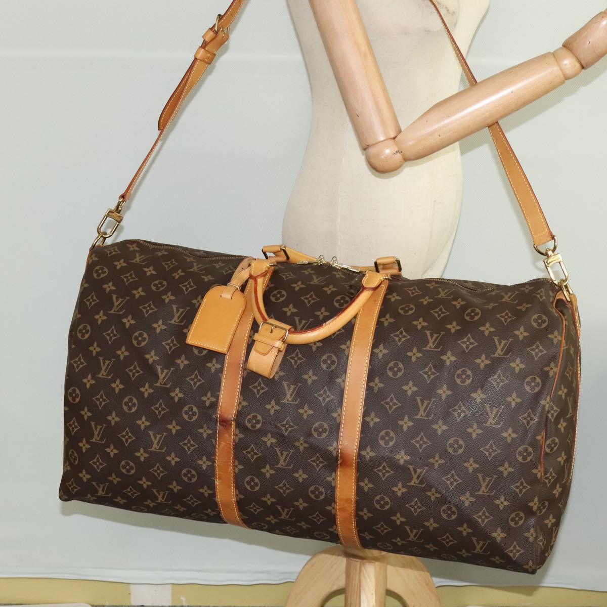 LOUIS VUITTON Monogram Keepall Bandouliere 60 Boston Bag M41412 LV Auth 100996