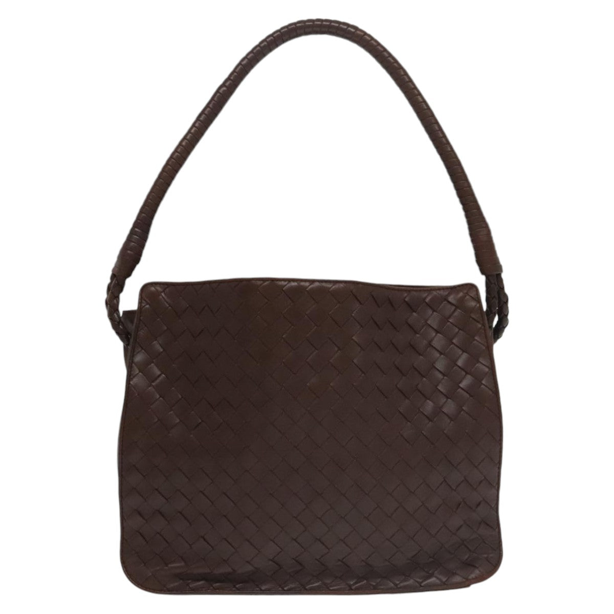 BOTTEGA VENETA INTRECCIATO Shoulder Bag Leather Brown Auth 101219 - 0