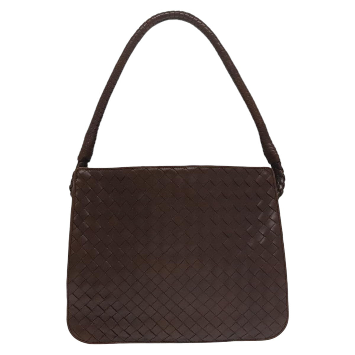 BOTTEGA VENETA INTRECCIATO Shoulder Bag Leather Brown Auth 101219