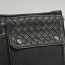 BOTTEGA VENETA INTRECCIATO Shoulder Bag Canvas Black Auth 101220-19