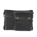 BOTTEGA VENETA INTRECCIATO Shoulder Bag Canvas Black Auth 101220-13