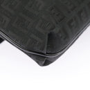 FENDI Zucchino Canvas Mamma Baguette Shoulder Bag Black Auth 101222V-18