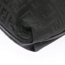 FENDI Zucchino Canvas Mamma Baguette Shoulder Bag Black Auth 101222V-19