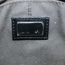 FENDI Zucchino Canvas Mamma Baguette Shoulder Bag Black Auth 101222V-23