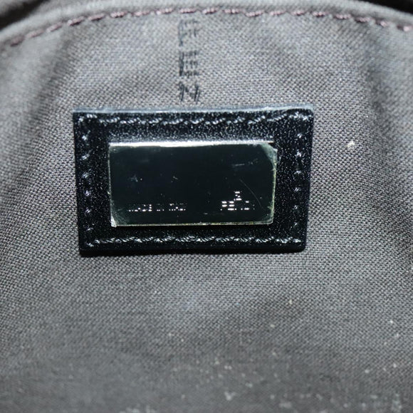 FENDI Zucchino Canvas Mamma Baguette Shoulder Bag Black Auth 101222V