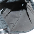 FENDI Zucchino Canvas Mamma Baguette Shoulder Bag Black Auth 101222V-11