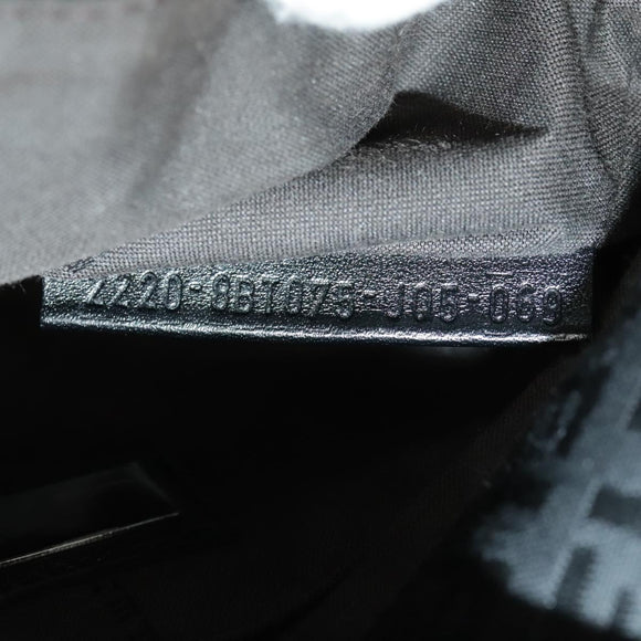 FENDI Zucchino Canvas Mamma Baguette Shoulder Bag Black Auth 101222V