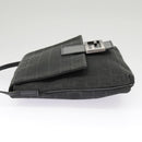 FENDI Zucchino Canvas Mamma Baguette Shoulder Bag Black Auth 101222V-3