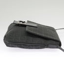 FENDI Zucchino Canvas Mamma Baguette Shoulder Bag Black Auth 101222V-4