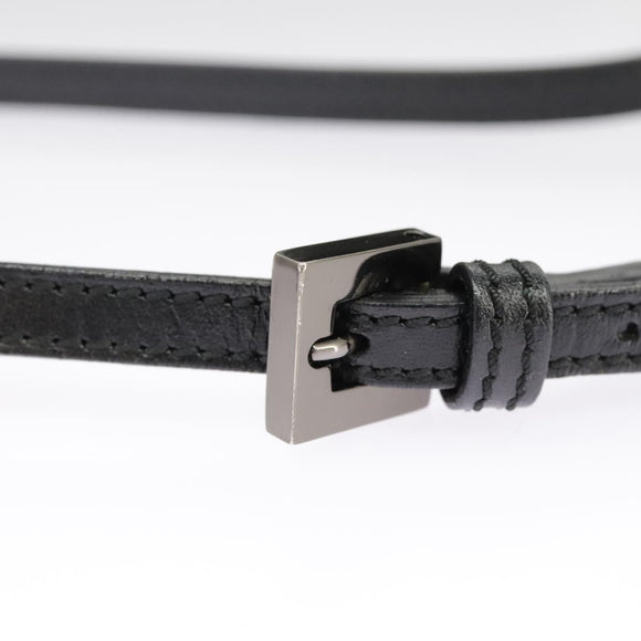 FENDI Zucchino Canvas Mamma Baguette Shoulder Bag Black Auth 101222V