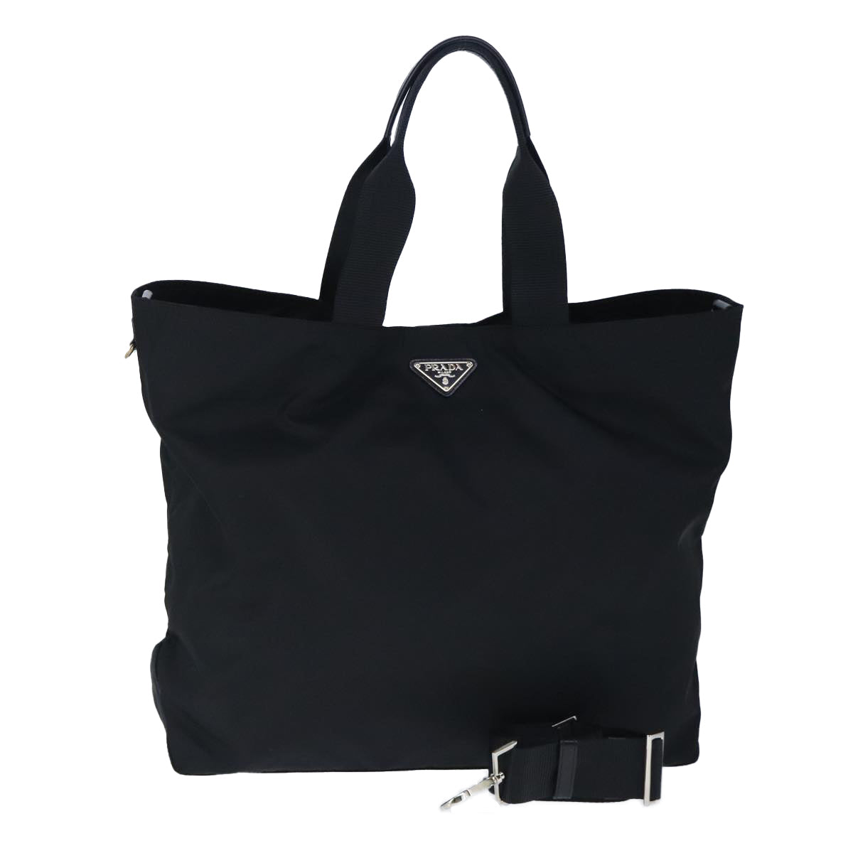 PRADA Hand Bag Nylon 2way Black Auth 101227