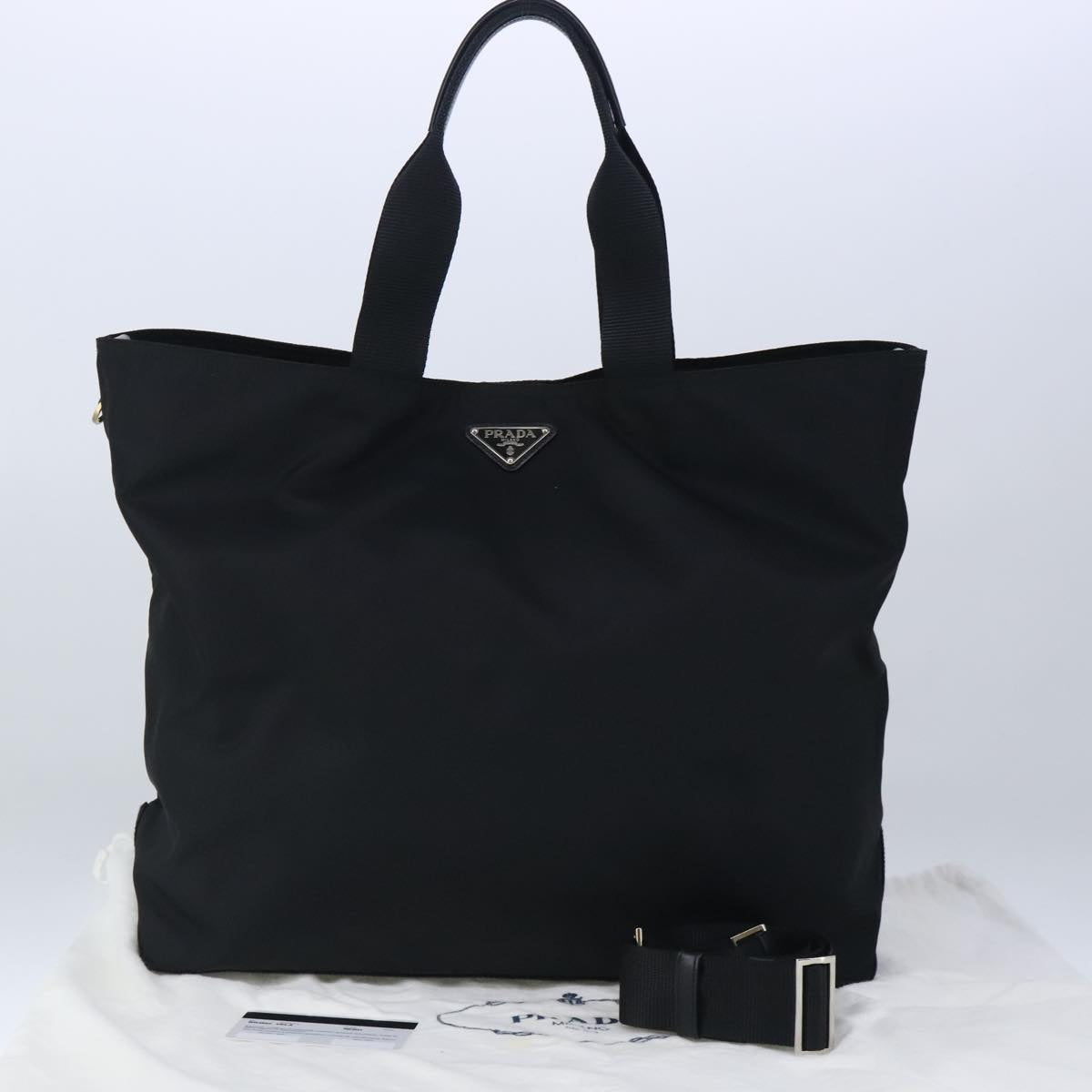 PRADA Hand Bag Nylon 2way Black Auth 101227