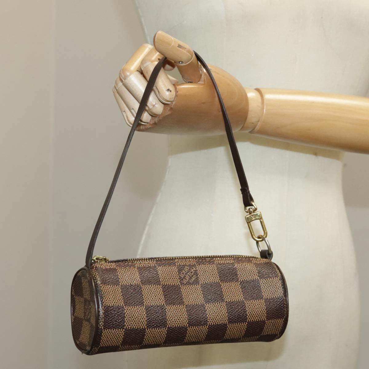 LOUIS VUITTON Damier Ebene Papillon Pouch LV Auth 101229