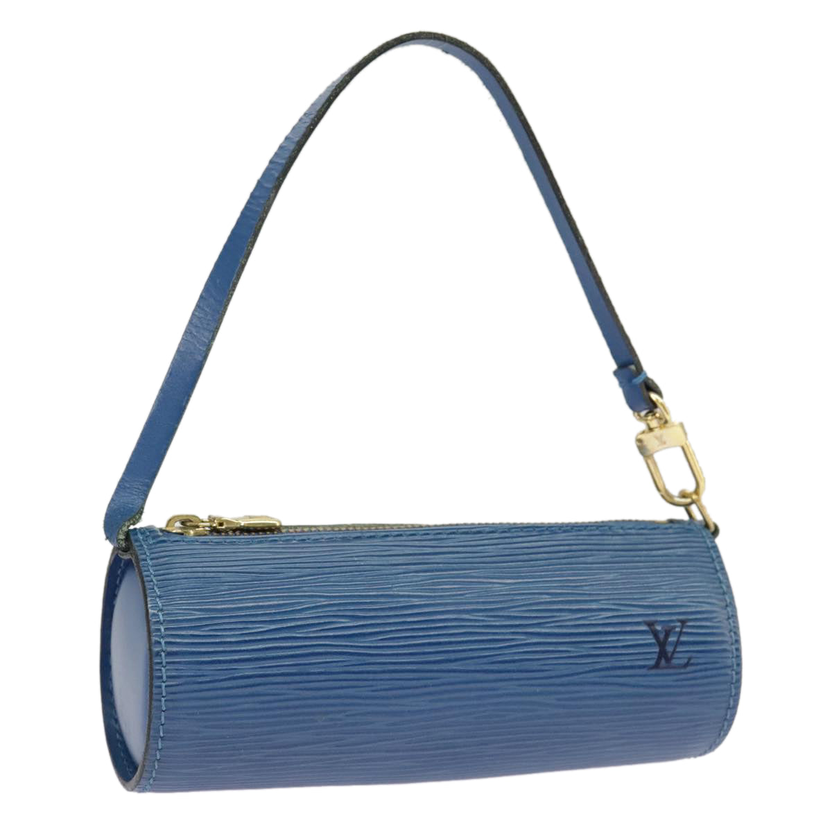 LOUIS VUITTON Epi Papillon Pouch Blue LV Auth 101235