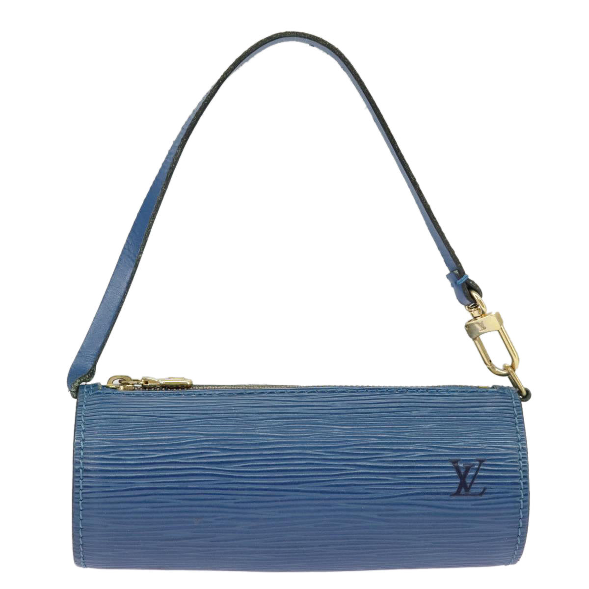 LOUIS VUITTON Epi Papillon Pouch Blue LV Auth 101235