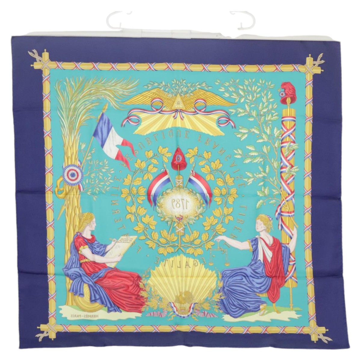 HERMES Carre90 Egalite Fraternite Republique Francaise Liberite Scarf 101239 - 0