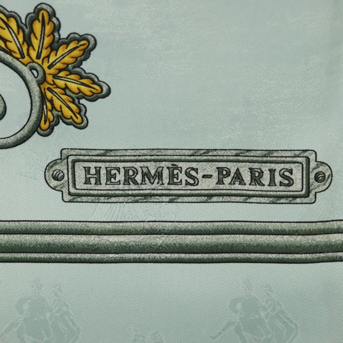 HERMES Carre90 Joies d' hiver Scarf Silk Light Blue Auth 101242