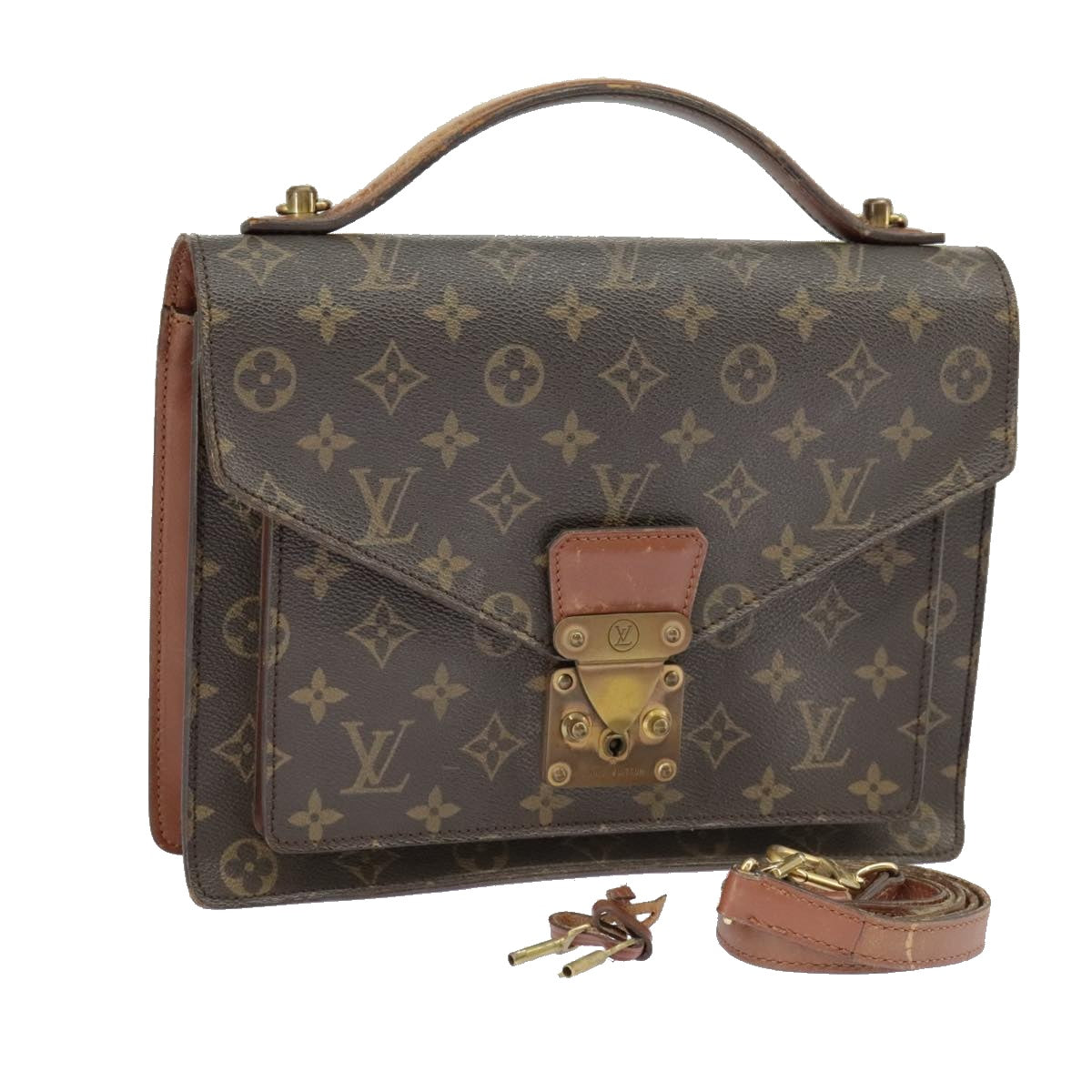 LOUIS VUITTON Monogram Monceau 28 Hand Bag Vintage 2way M51185 LV Auth 101243