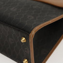 Christian Dior Handtasche Honeycomb Canvas PVC Schwarz Braun Auth 101250-8