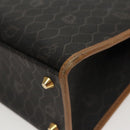 Christian Dior Honeycomb Canvas Hand Bag PVC Black Brown Auth 101250-16