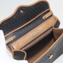 Christian Dior Handtasche Honeycomb Canvas PVC Schwarz Braun Auth 101250-9