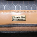 Christian Dior Honeycomb Canvas Hand Bag PVC Black Brown Auth 101250-19