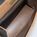 Christian Dior Honeycomb Canvas Hand Bag PVC Black Brown Auth 101250-10