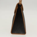 Christian Dior Handtasche Honeycomb Canvas PVC Schwarz Braun Auth 101250-3
