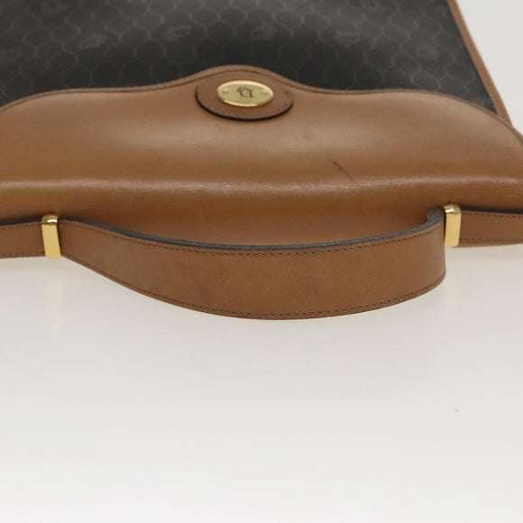 Christian Dior Handtasche Honeycomb Canvas PVC Schwarz Braun Auth 101250