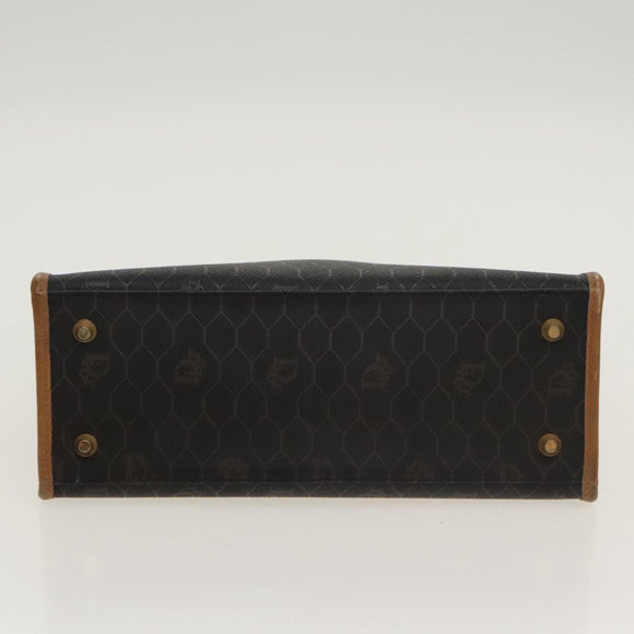 Christian Dior Handtasche Honeycomb Canvas PVC Schwarz Braun Auth 101250