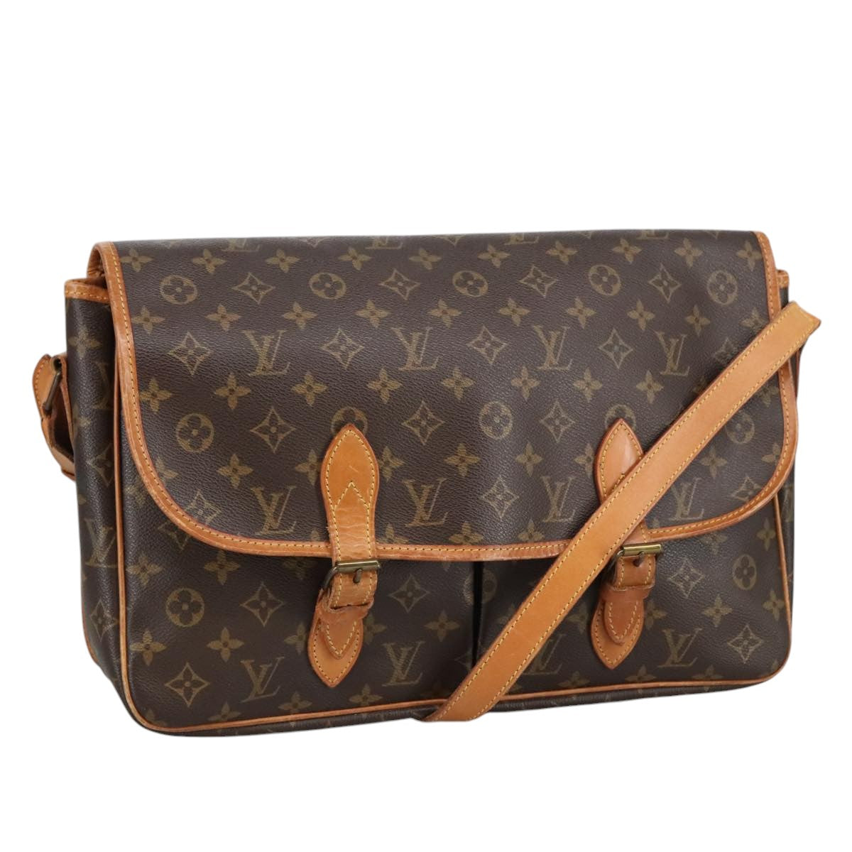 LOUIS VUITTON Monogram Gibeciere GM Shoulder Bag M42246 LV Auth 101251