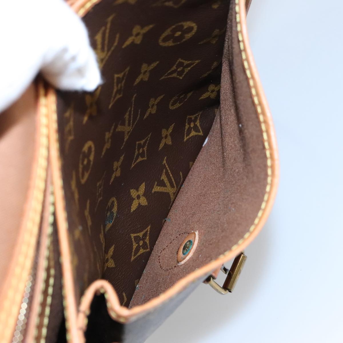 LOUIS VUITTON Monogram Gibeciere GM Shoulder Bag M42246 LV Auth 101251