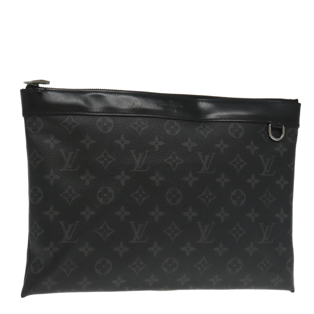 LOUIS VUITTON Monogram Eclipse Pochette Discovery Clutch Bag M62291 Auth 101255