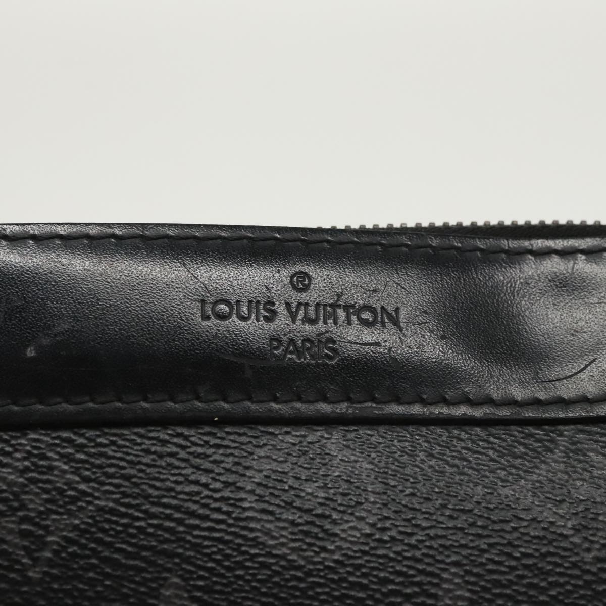 LOUIS VUITTON Monogram Eclipse Pochette Discovery Clutch Bag M62291 Auth 101255