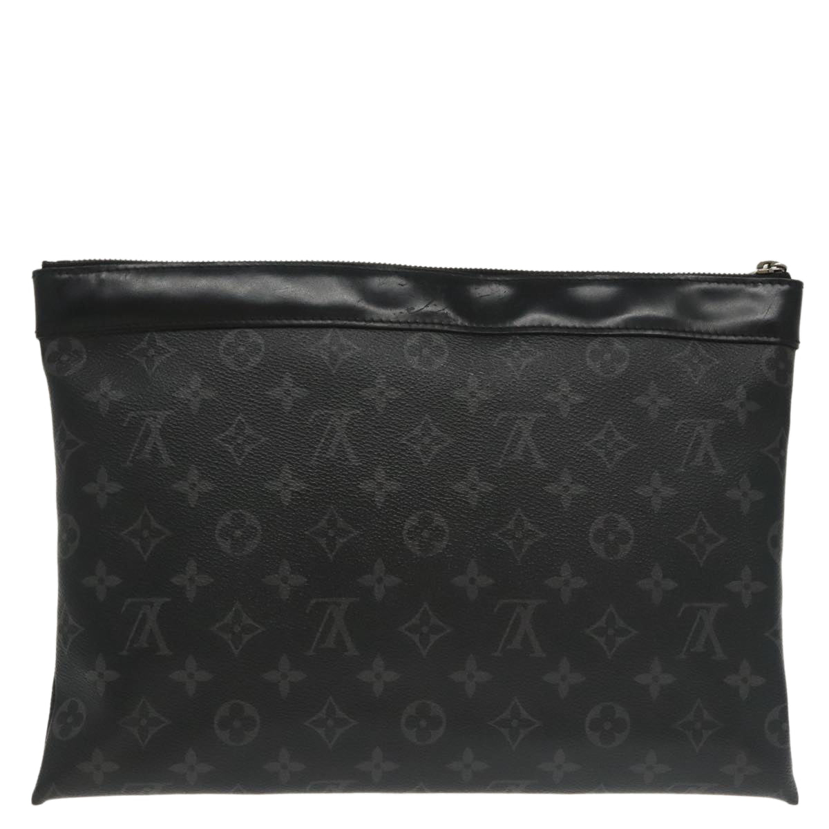 LOUIS VUITTON Monogram Eclipse Pochette Discovery Clutch Bag M62291 Auth 101255